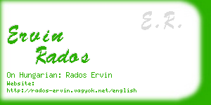 ervin rados business card